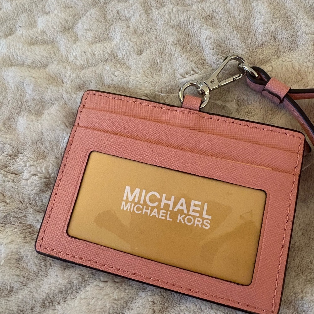 Michael Kors Blush Pink Card Holder with Strap